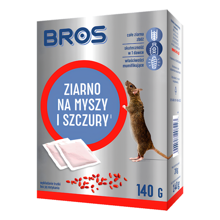 Granulas pret pelēm un žurkām Bros 140 g