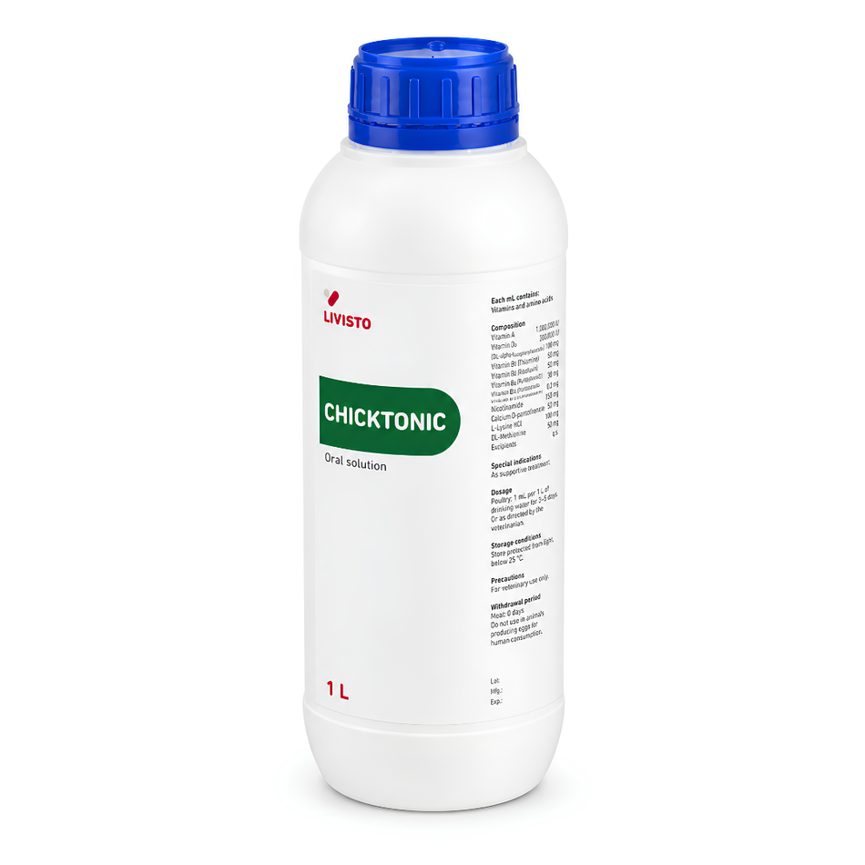 Vitamīnu un aminoskābju piedeva dzīvniekiem CHICKTONIC 1 l