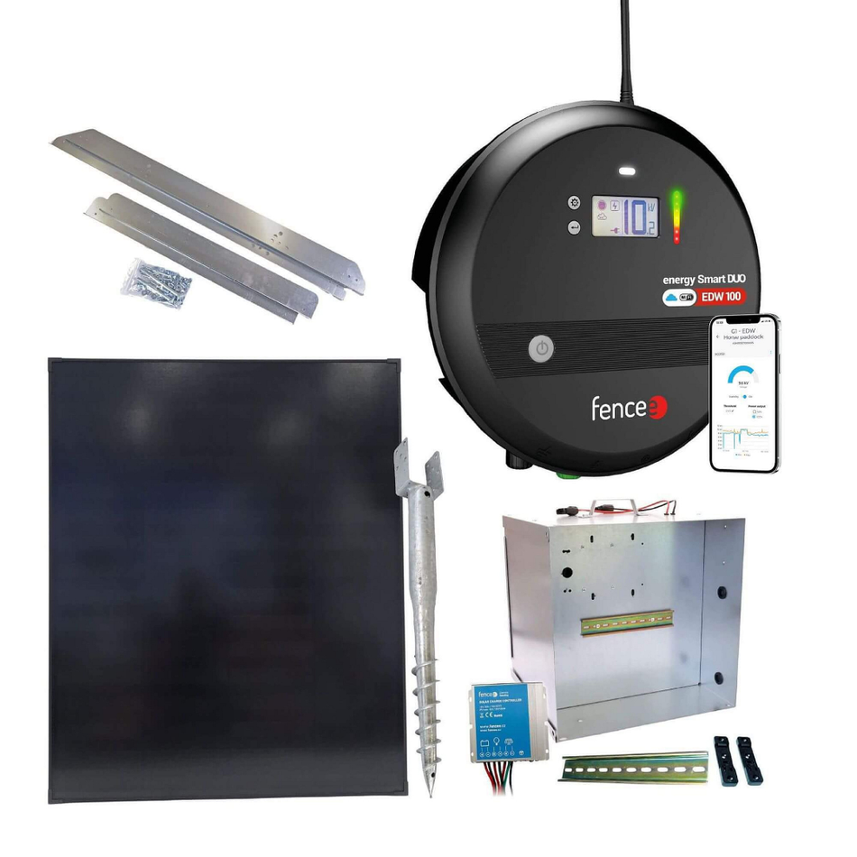 Electric fence set Fencee Energy Smart DUO EDW100 10 J with 200 W solar panel (DELIVERY 7-12 DAYS)