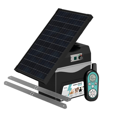Elektriskais gans Fencee Battery DUO RF BDX50 5 J ar pulti un 30 W saules paneli