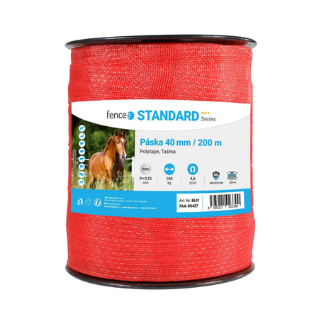 Elektriskā gana lente 40 mm 200 m oranža