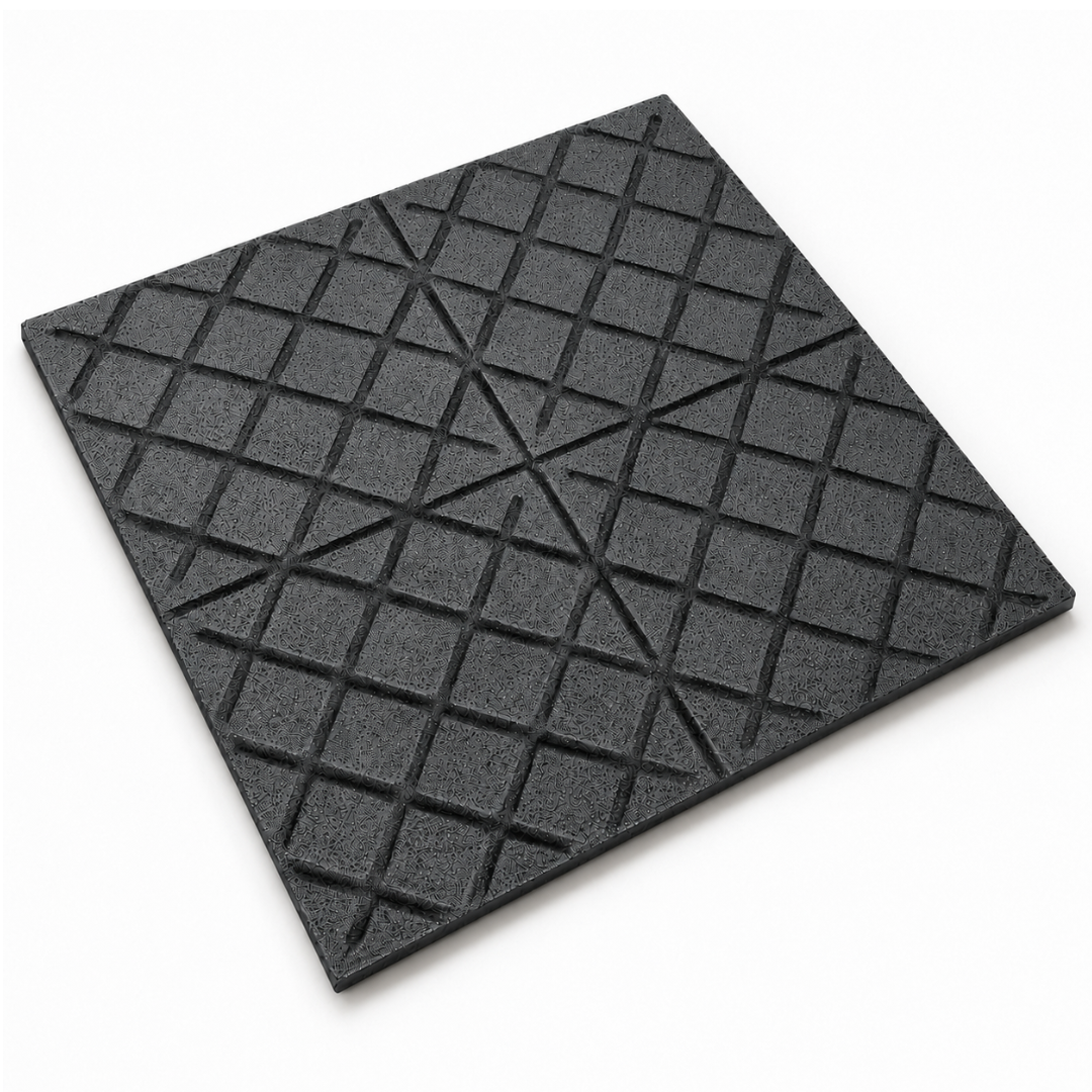 Gumijas plāksne SBR 100 × 100 cm melna