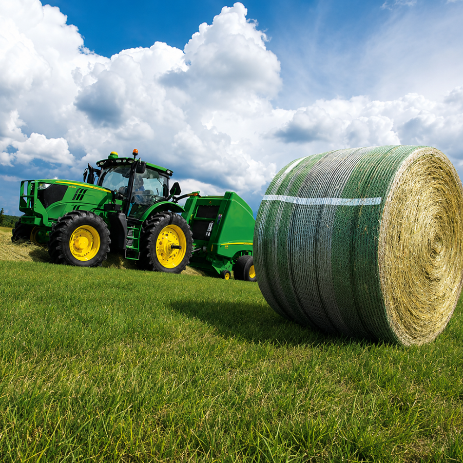 Ruļļu ietinamais tīkls John Deere Netwrap 123 cm × 3000 m