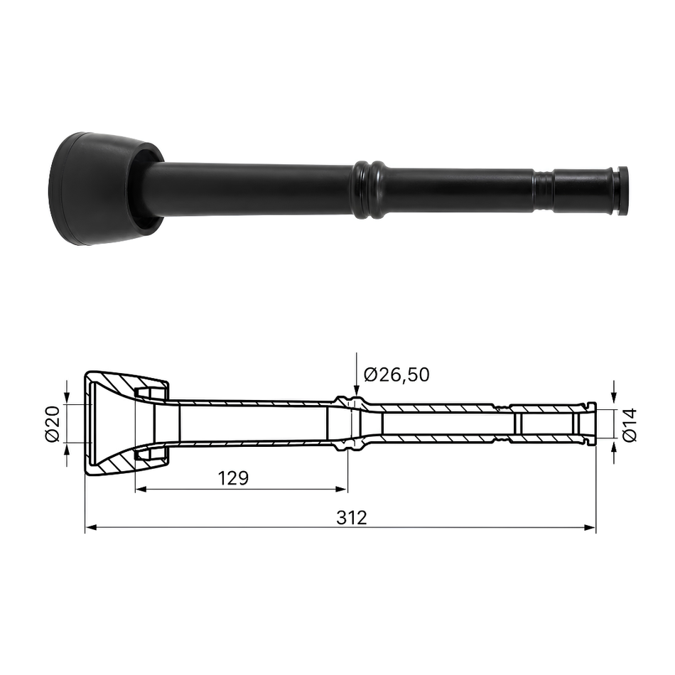 Pupu gumija DeLaval 960016-01 0024 312 mm