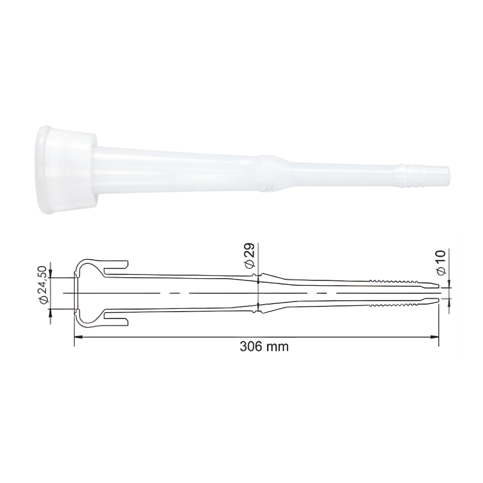 Silicone calf nipple 306 mm