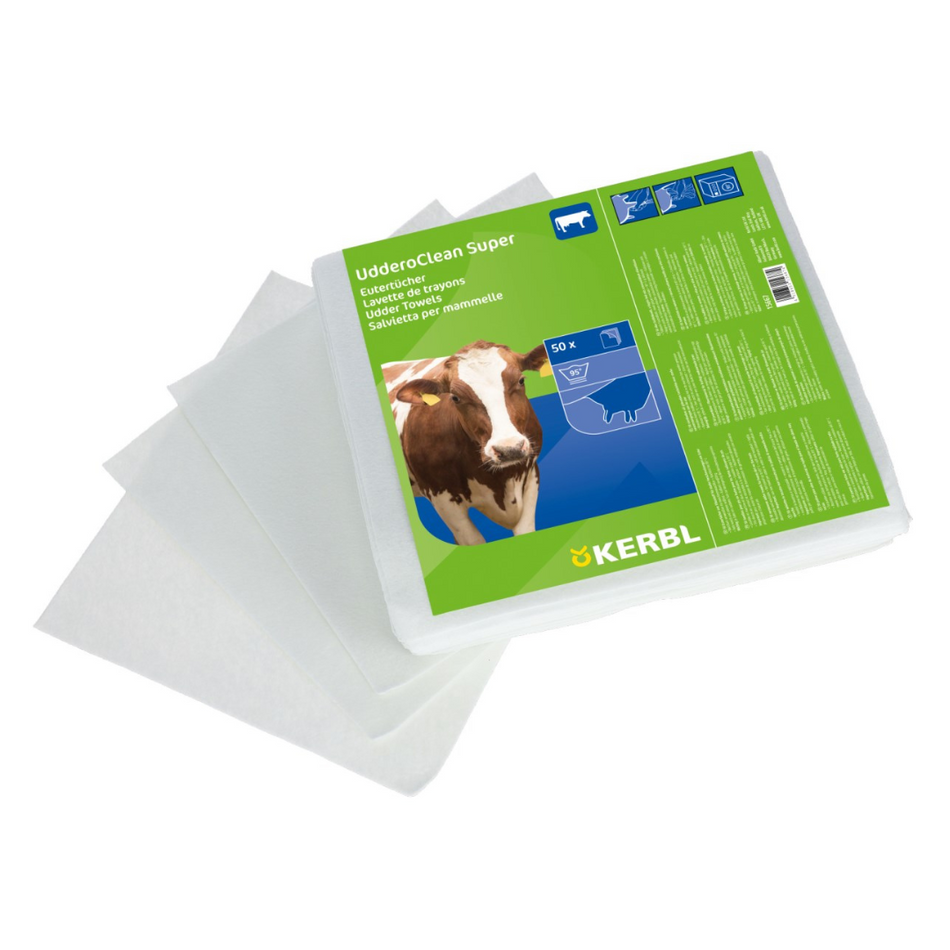 Reusable teat wipes UdderoClean, 34 x 37 cm, Kerbl, 50 pcs