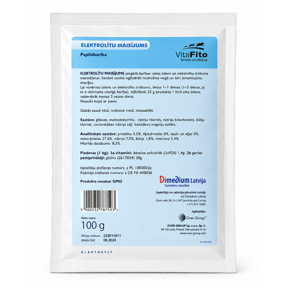 Elektrolītu maisījums dzīvnieku mazuļiem VitaFito 1 kg